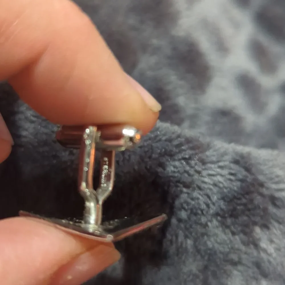 Vtg 925‎ Sterling Silver ANSON Diamond Cut Center Design Unique Cufflinks 10g